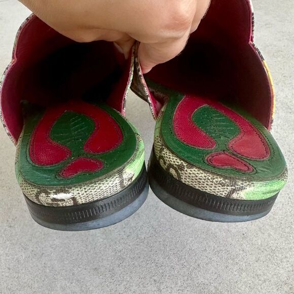 Gucci Princetown Multicolor GG Canvas Horsebit Tian Print Mules EU 37 US 7 - Picture 7 of 9